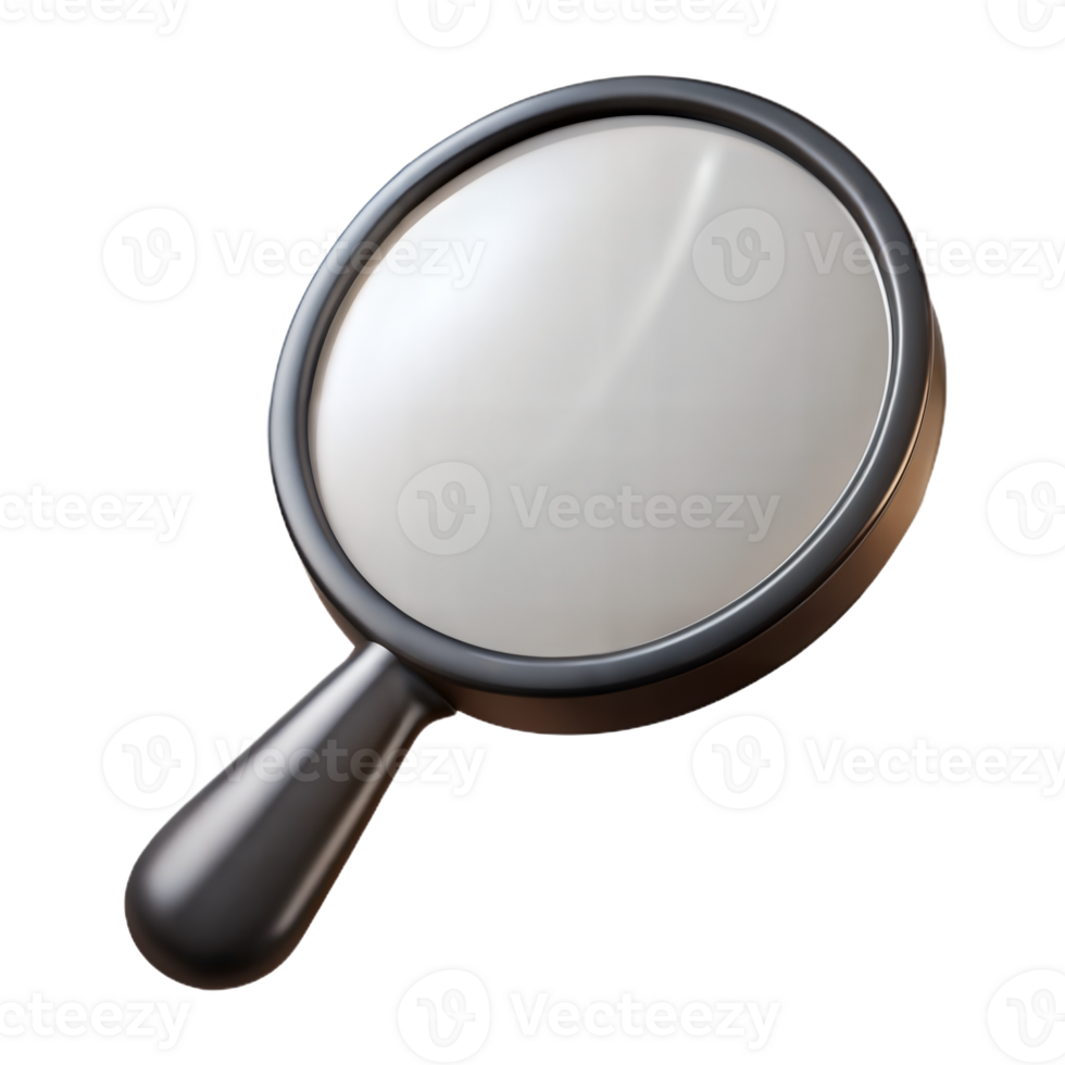 Magnifying Glass Illustration With Black Frame For Examination And Inspection png