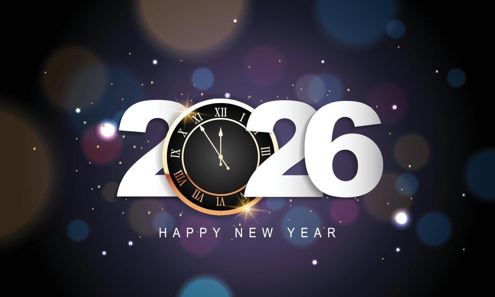 Happy New Year 2026 template - Sparkling burning text font made of sparklers vector