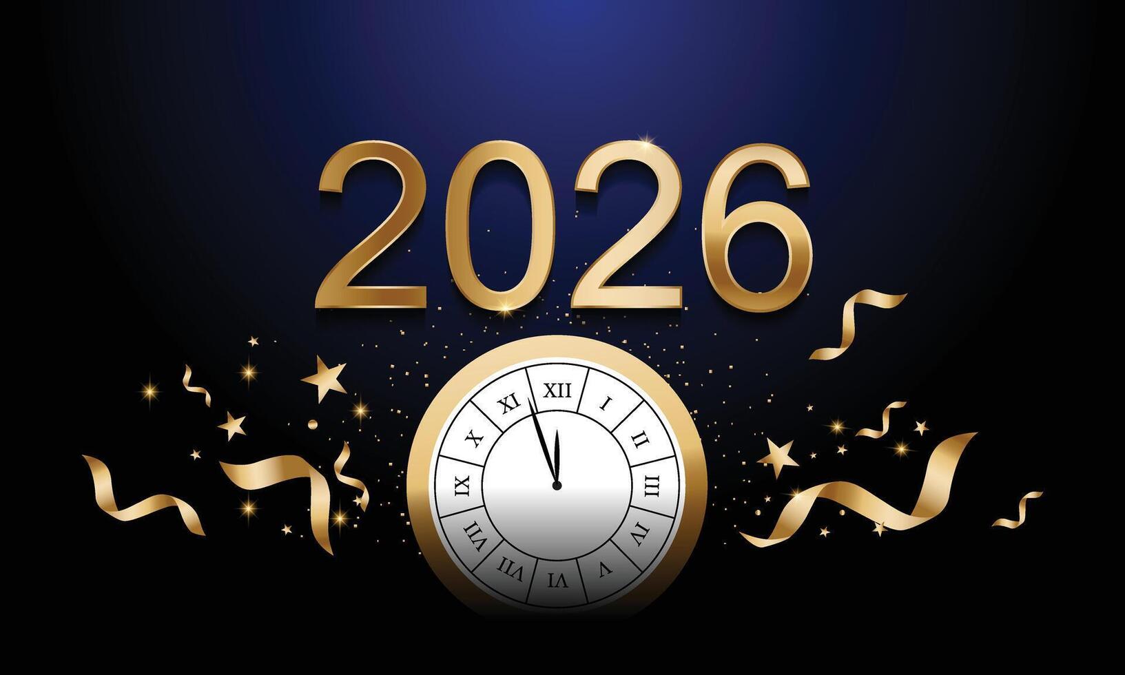 2026 Happy New Year Greeting Card vector