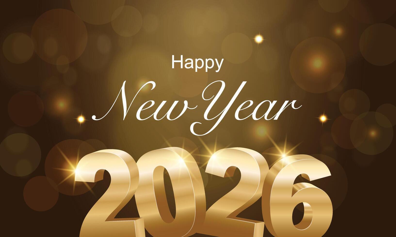Old gold effect of 2026 number with 3D glossy style vector