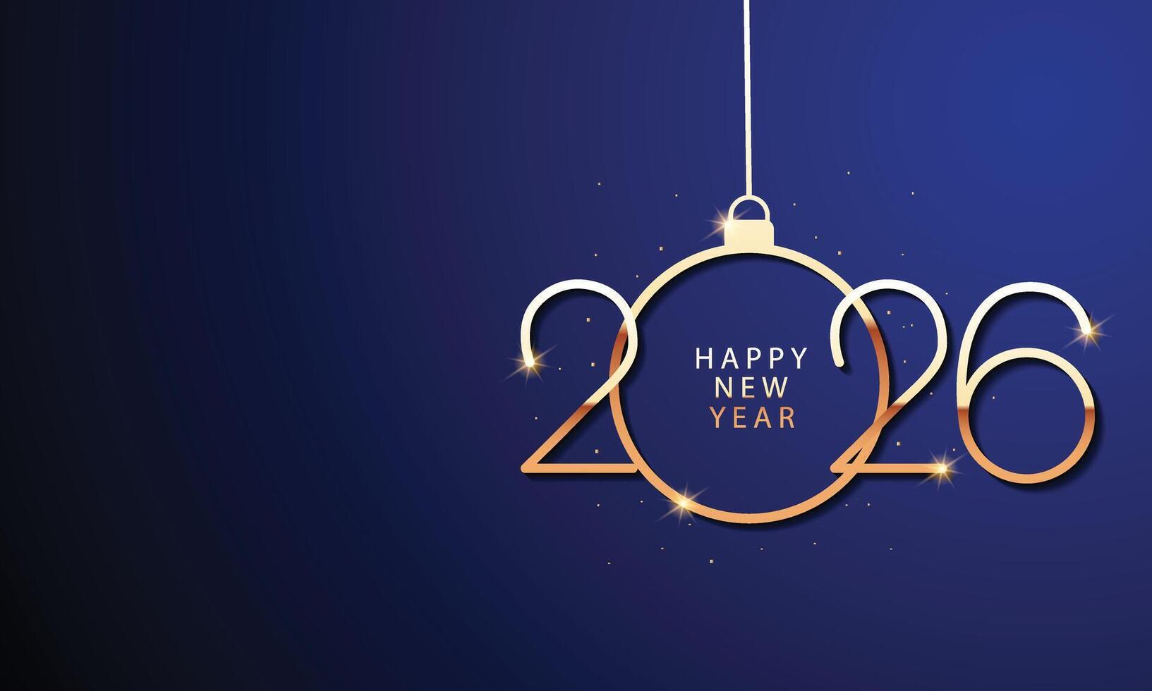 2026 Happy New Year Number Design with Golden Colour. vector
