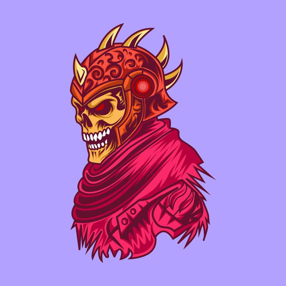 Futuristic Skull with Helmet and Spikes vector