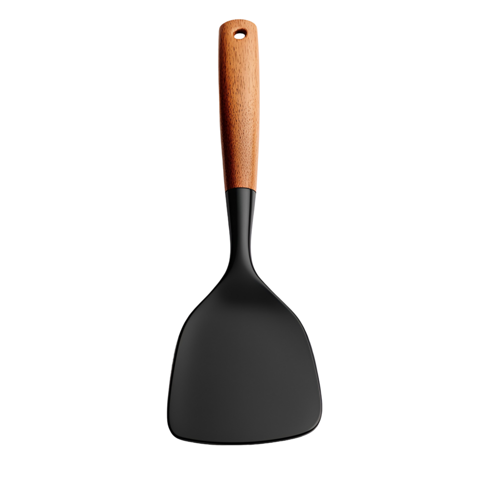 Flat Black Spatula for Cooking, Baking, and Flipping Transparent Background png