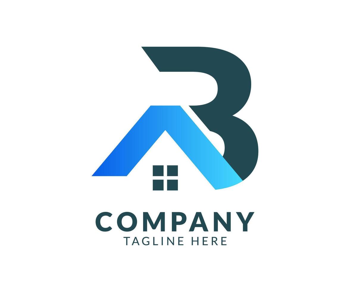 B Letter House Logo for Real Estate Company vector