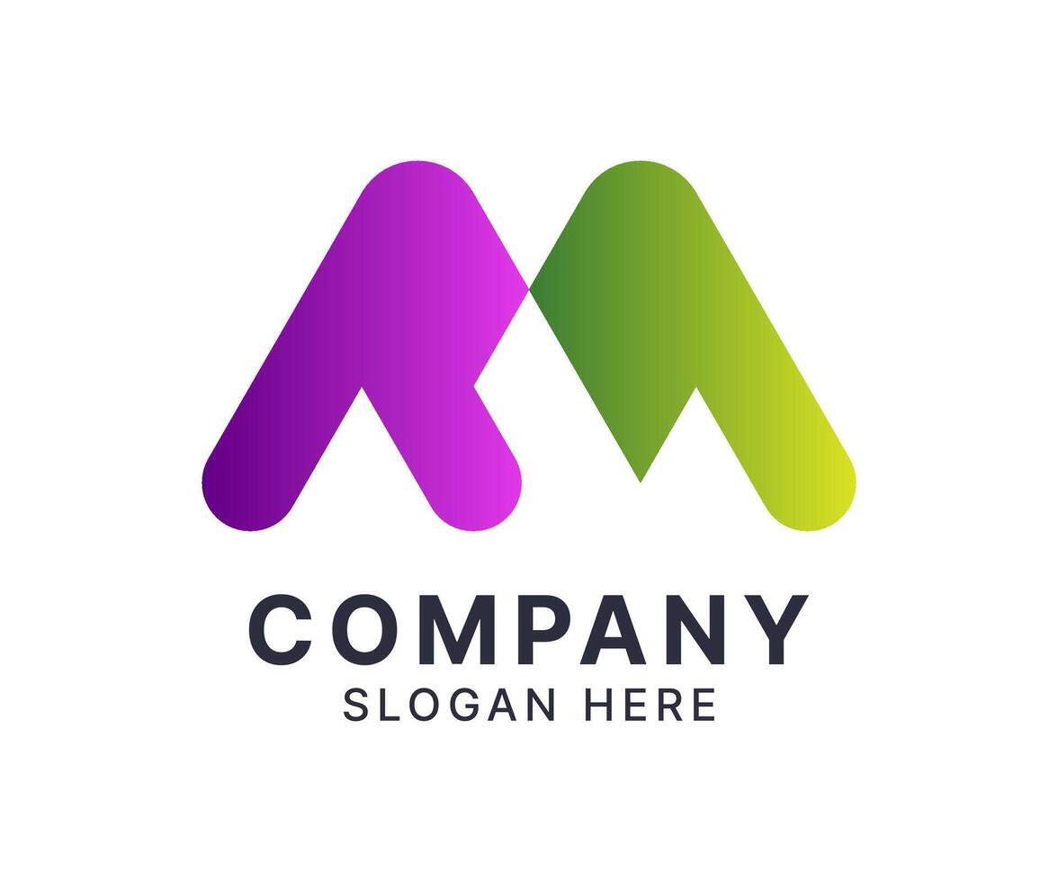 M letter abstract colorful logo template design. vector