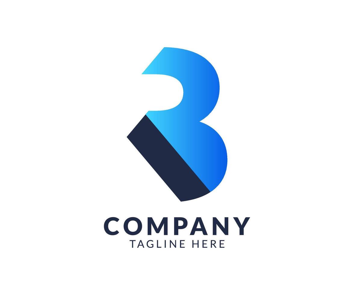 Abstract Blue B Letter Logo for Company Branding vector