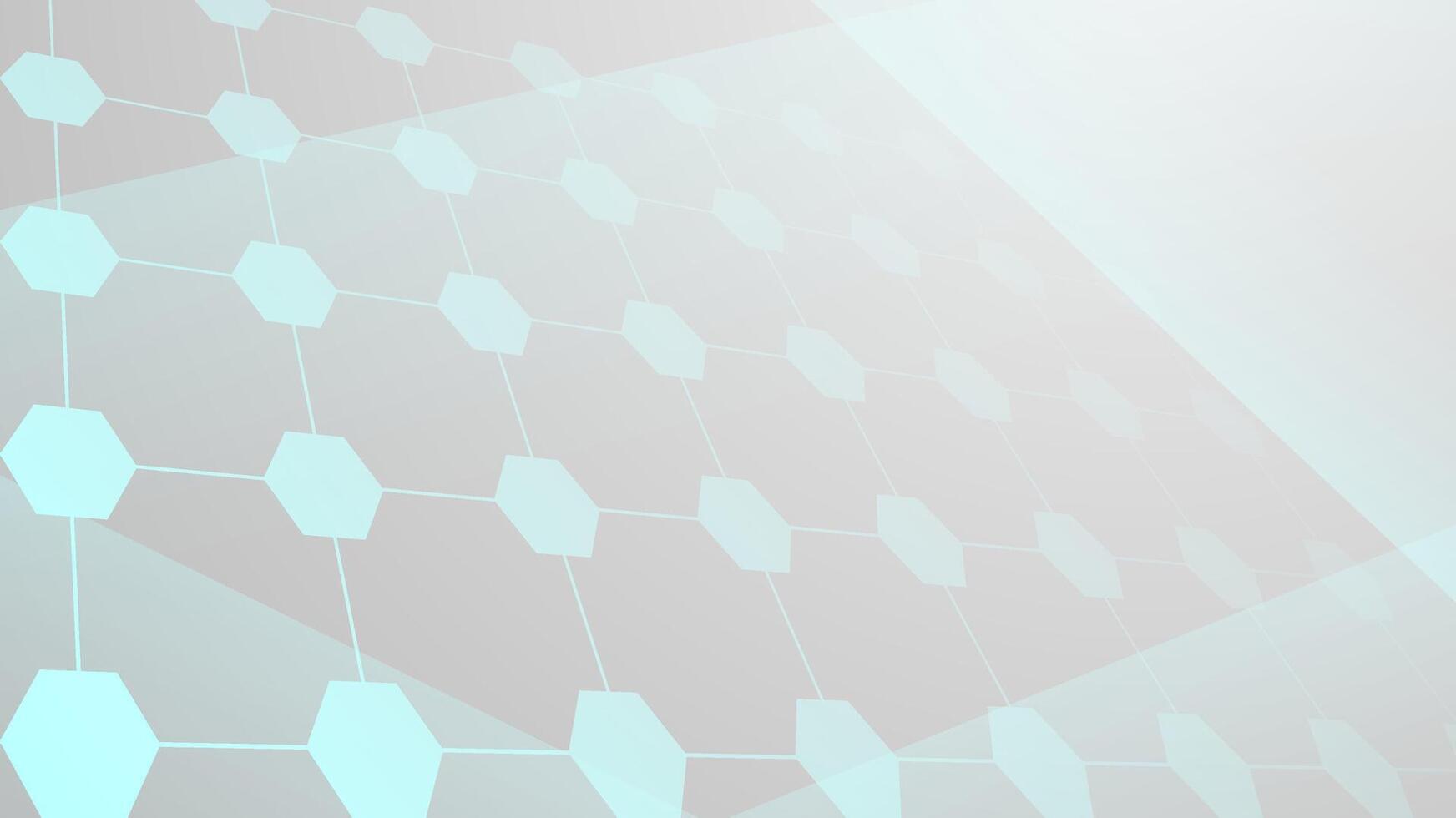 Pale gray technology background with light blue hexagonal patterns. vector
