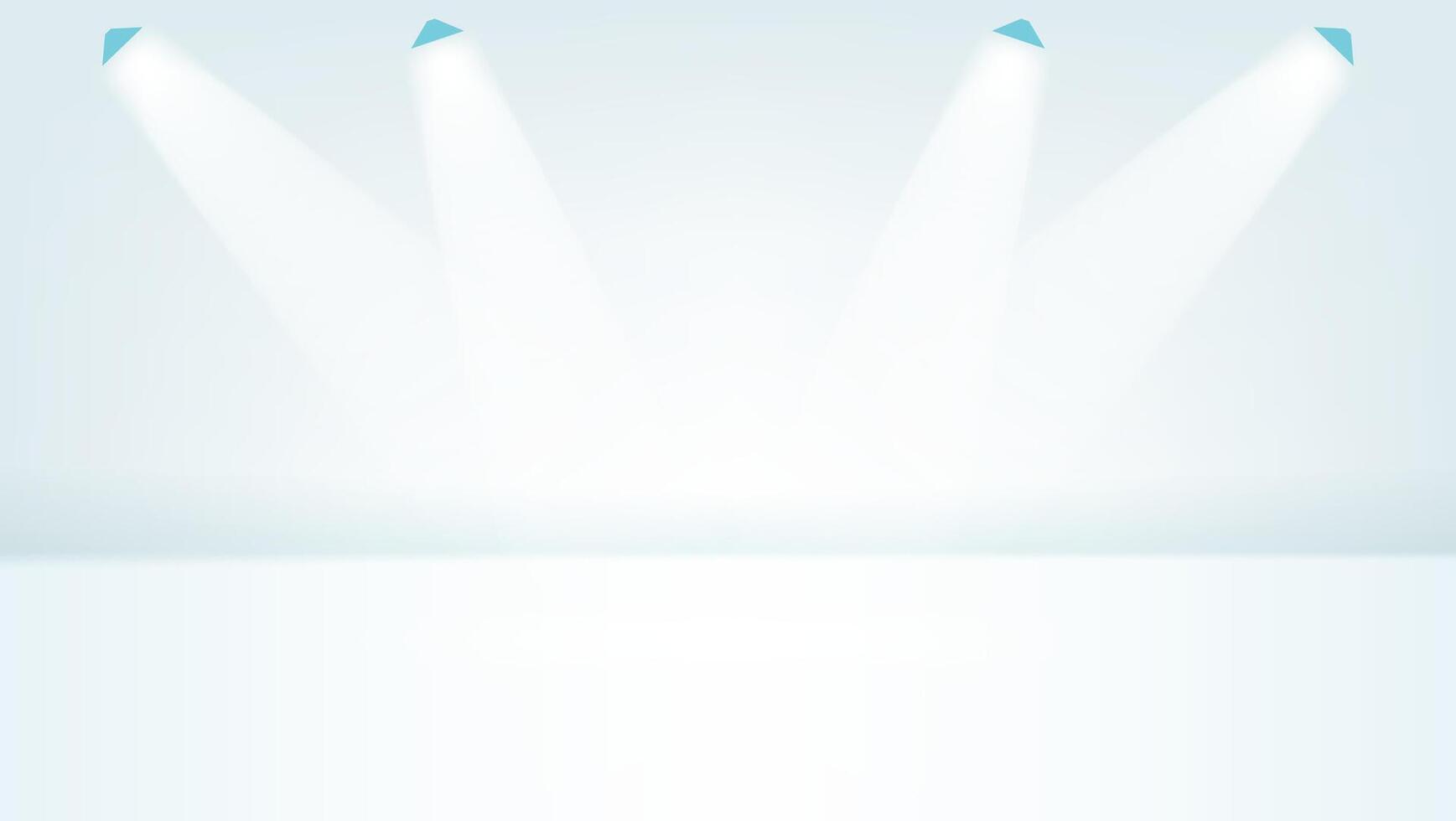 White room with four spotlights for product display presentation vector