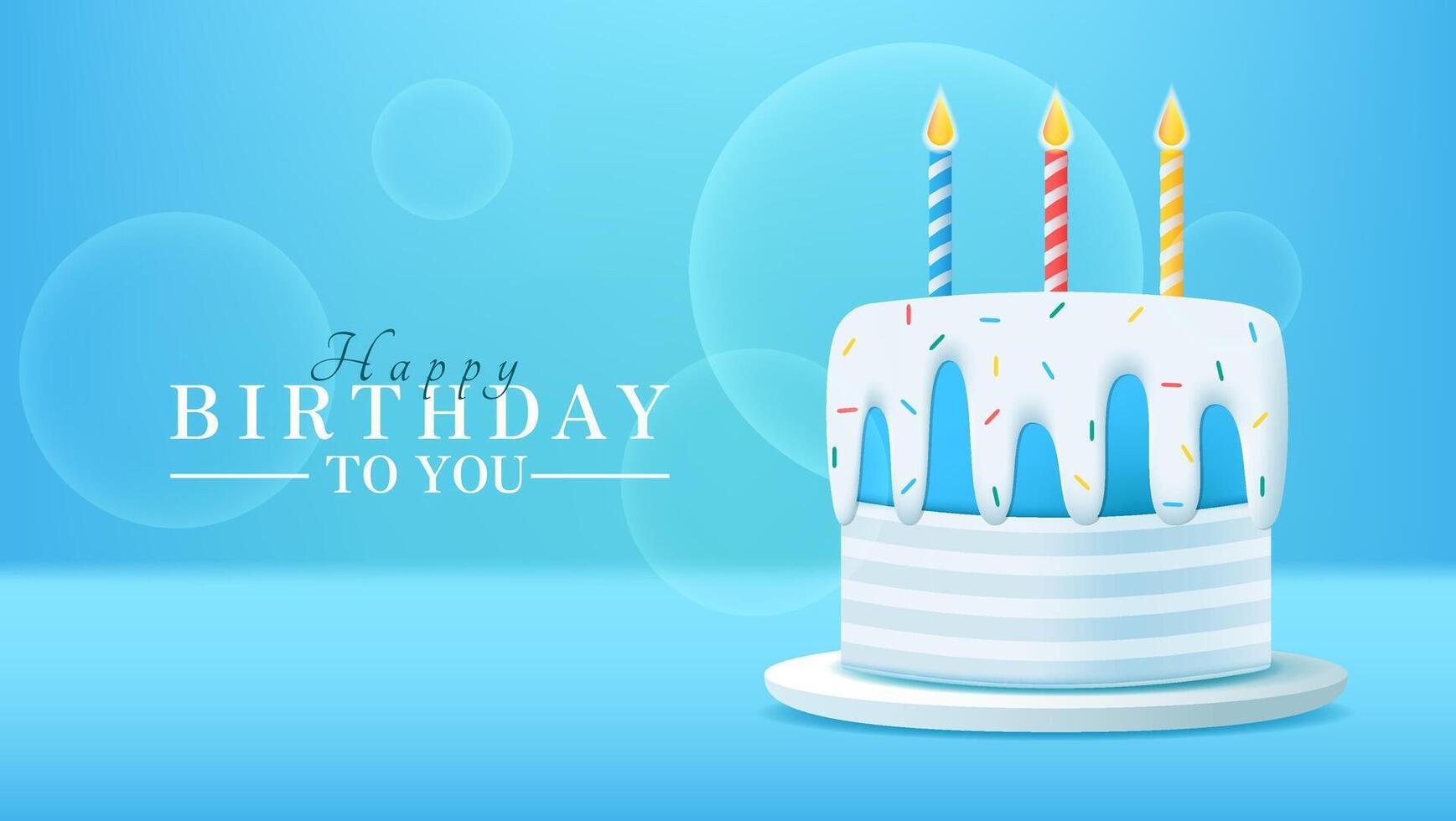 birthday cake design with blue background vector