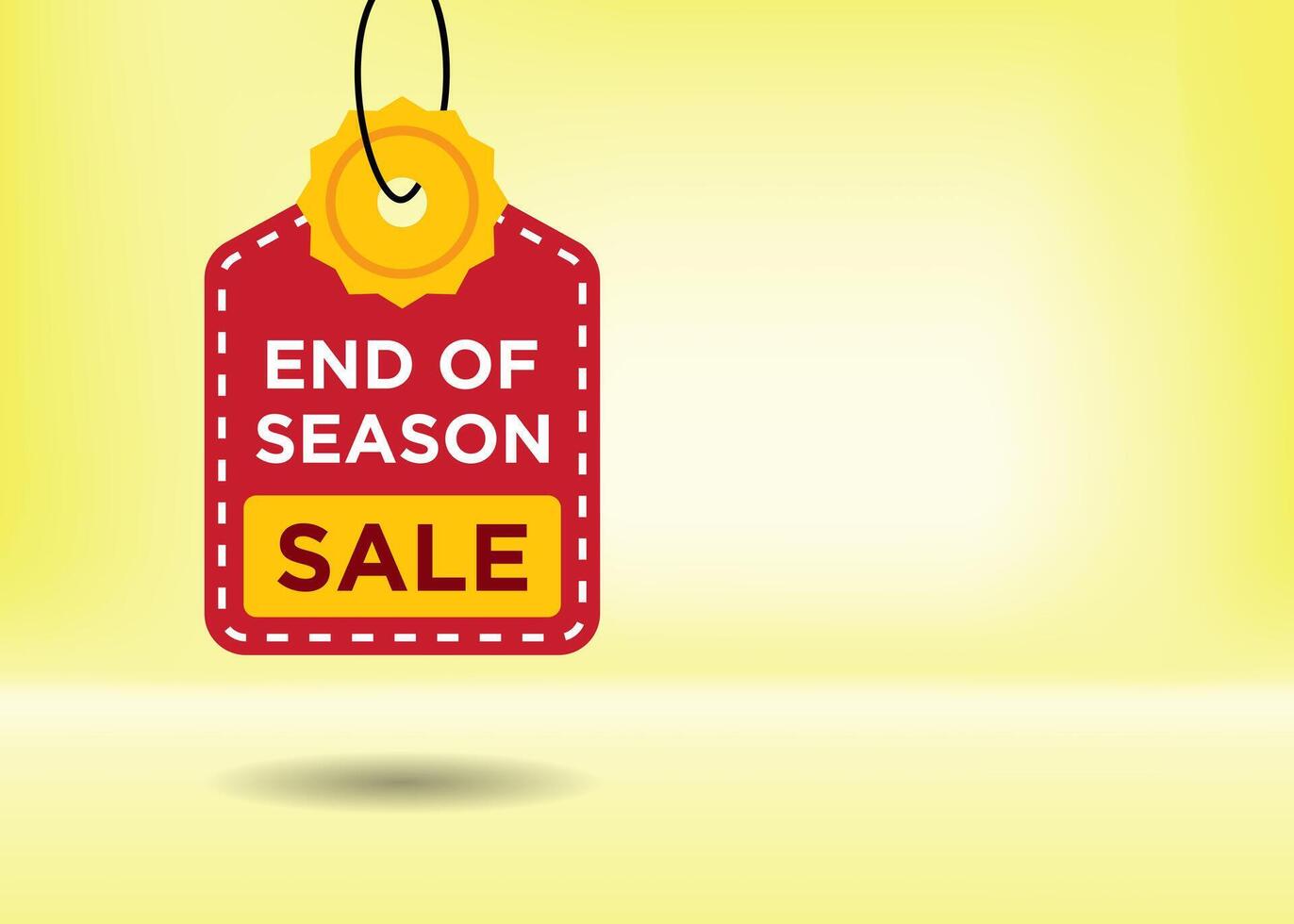 End of Summer Season text with image placeholder to add product or service, promotional tag label design for advertisement. vector