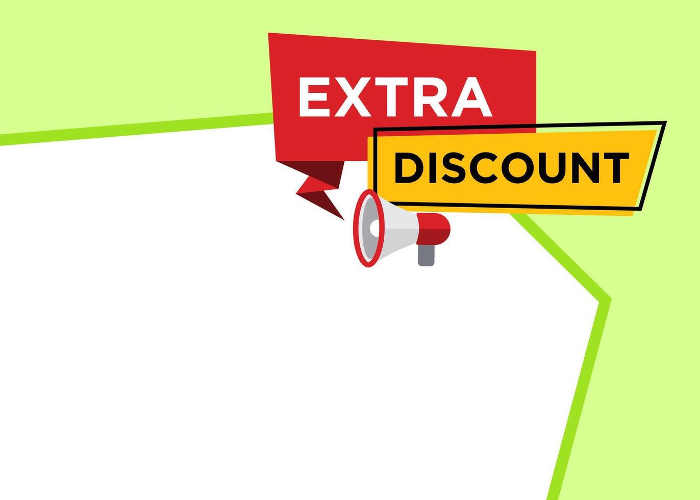 Extra Discount text with image placeholder to add product or service, promotional tag label design for advertisement. vector