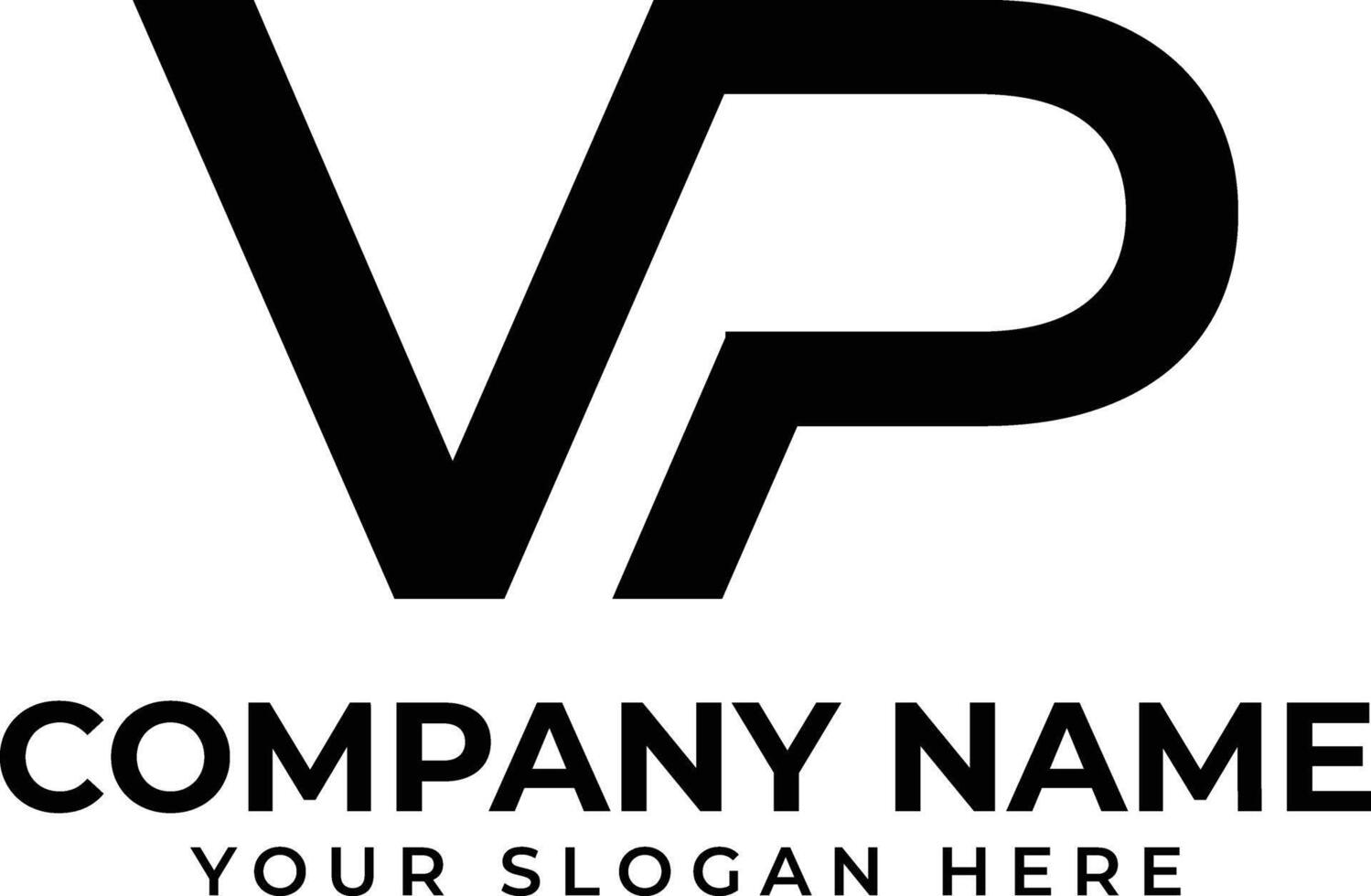 VP Letter Logo Design Showcasing a Sleek, Modern Monogram Ideal for Professional, Corporate, and Tech Brand Identity vector