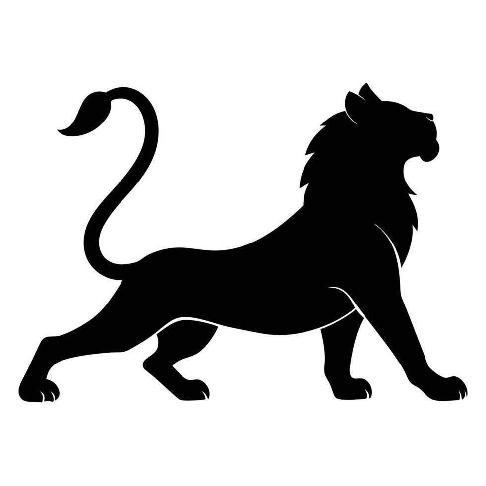 Elegant Profile of a Majestic Lion Silhouette vector