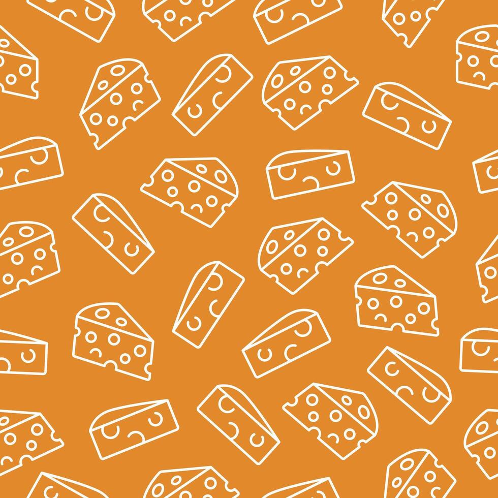 Cheese motif seamless pattern. Line art style cheese wallpaper vector