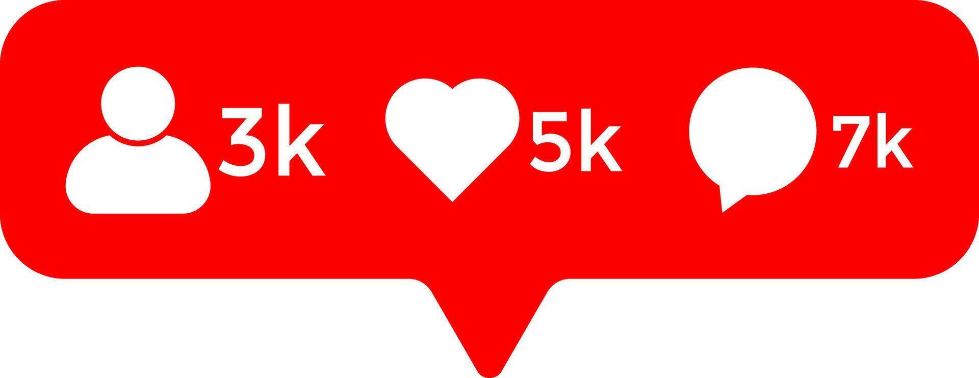 follower notification icons. Social media notifications. interface design element. comment sign vector