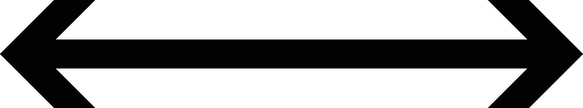 long arrow icon set. Horizontal double side. presentation and education. Straight long arrows vector