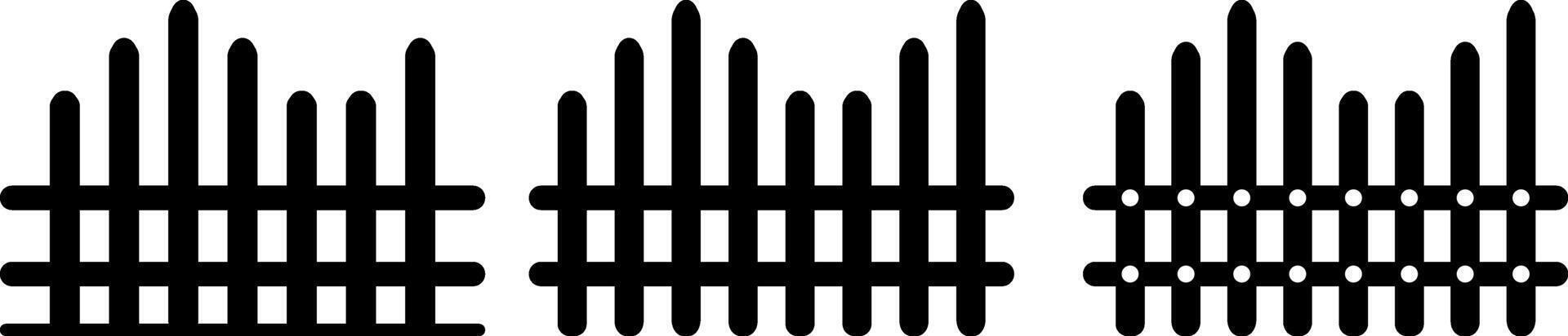 fence symbols and signs. Wood fencing. metal profiled sheet. crowd control barricades vector