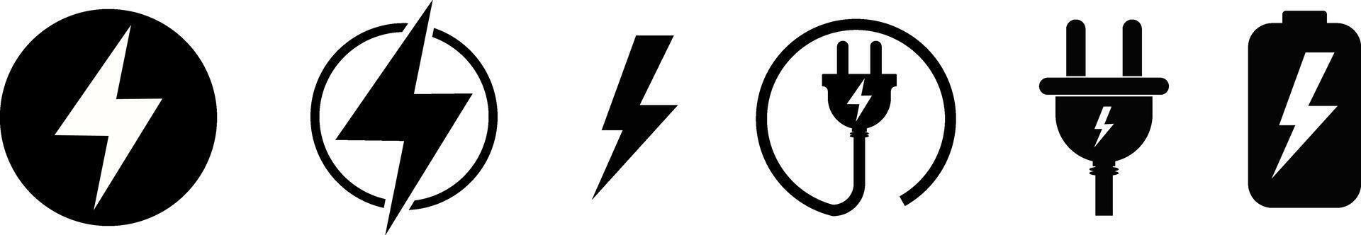 electric plug icons. Various monochrome icons. Electric plug sign. Phone charge technology concept. battery charging signs vector