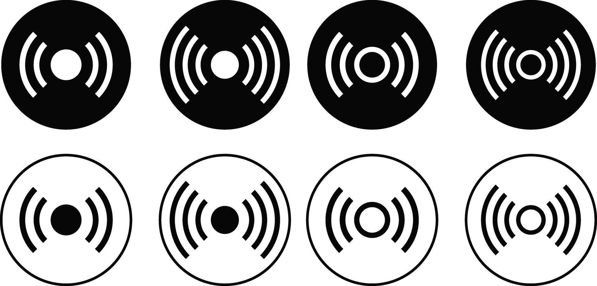 sound waves icon set. Voice message and sounds representation. podcast audio recording. radar station signal vector