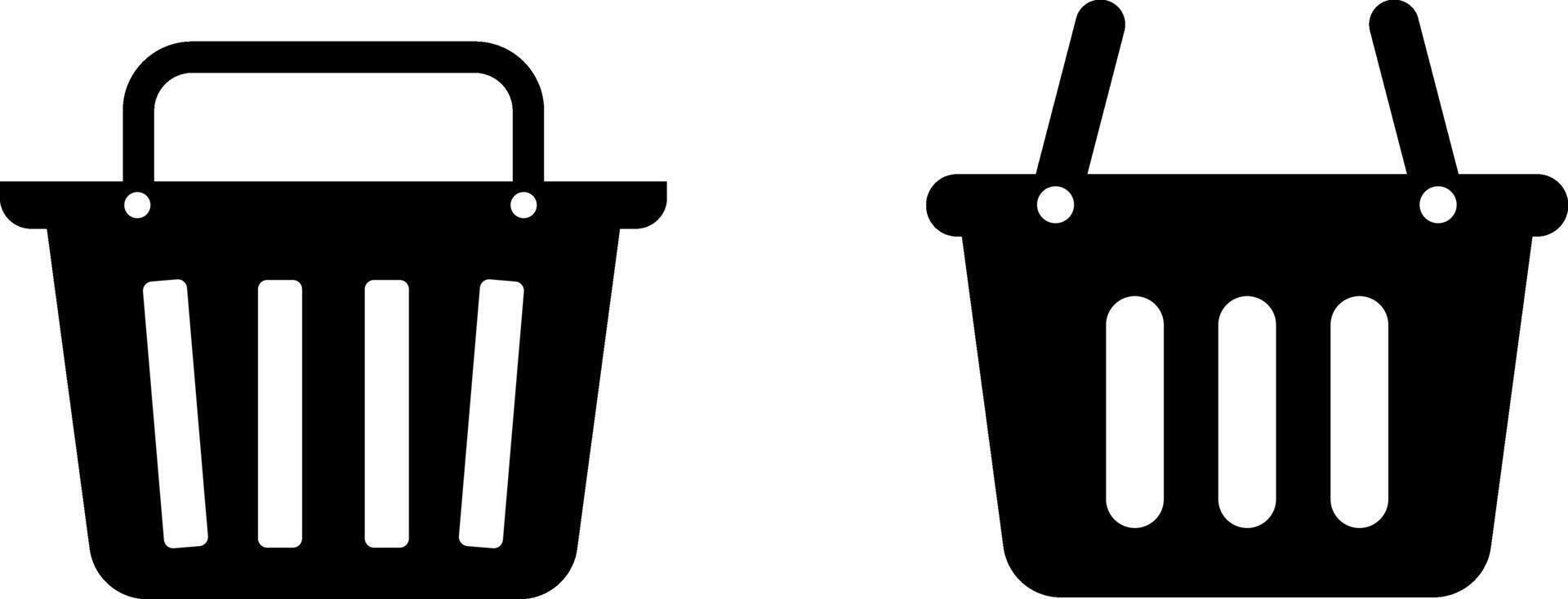 Shopping basket icon set. Agriculture grocery bin. buy and sale symbol. Full cart. shopping experience. Retail affection vector