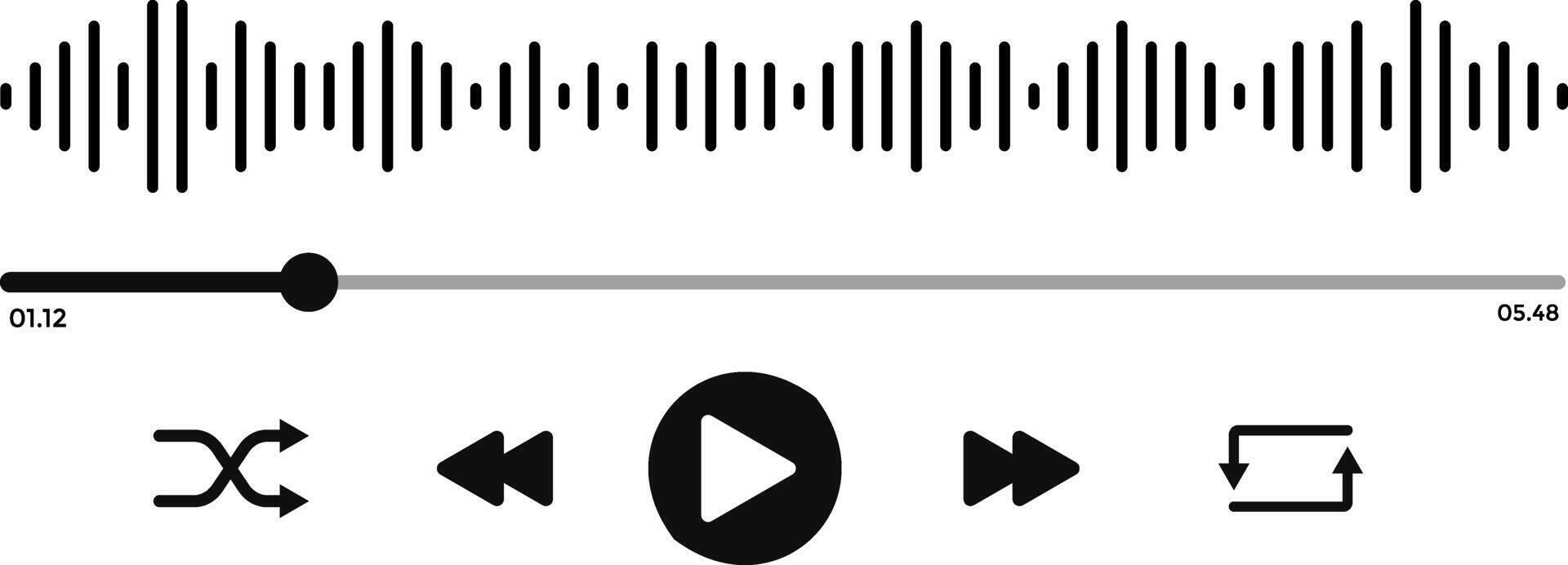 Music play interface icons. ideal for media players. streaming frame on internet. multimedia interface buttons vector