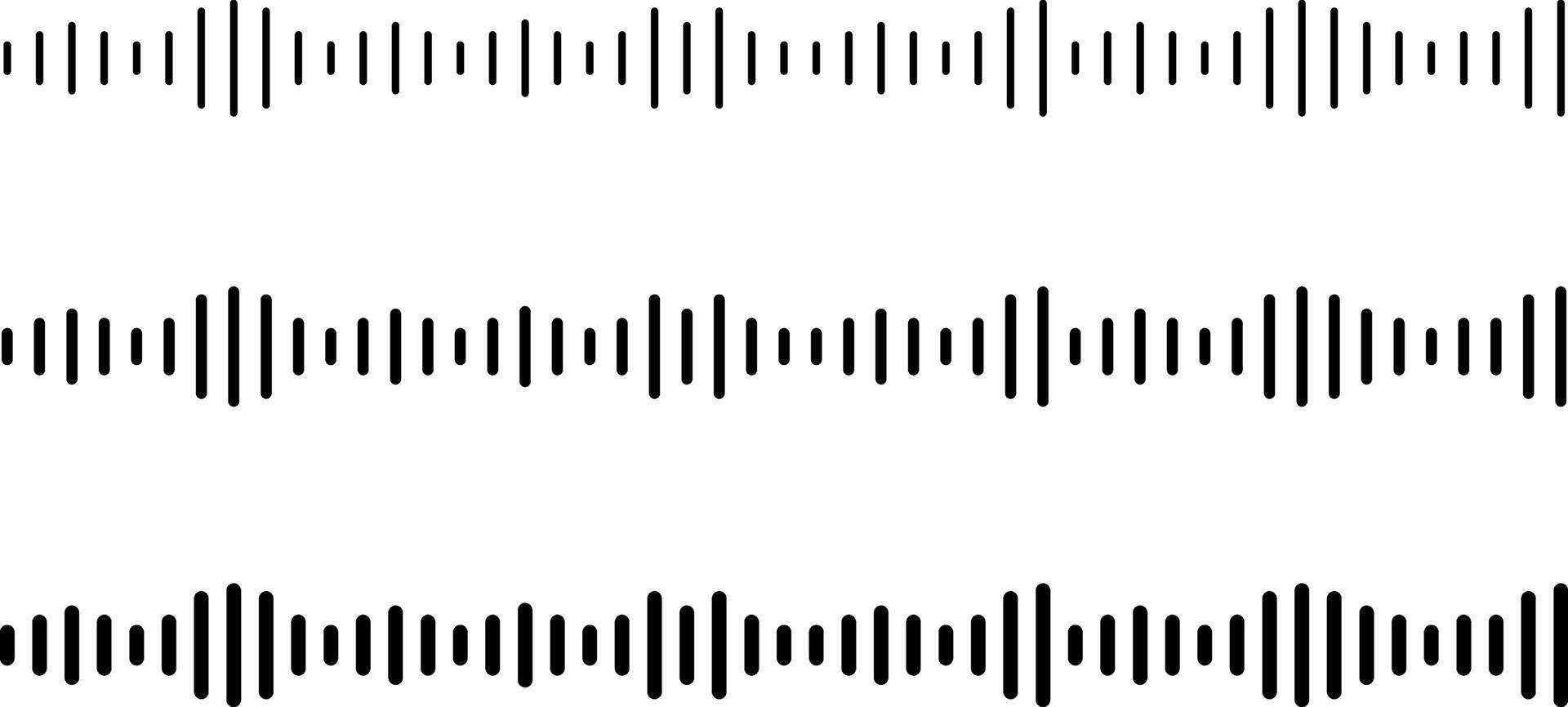 sound waves icon set. podcast audio recording or voice chat. radar station signal. Voice message and sounds representation vector