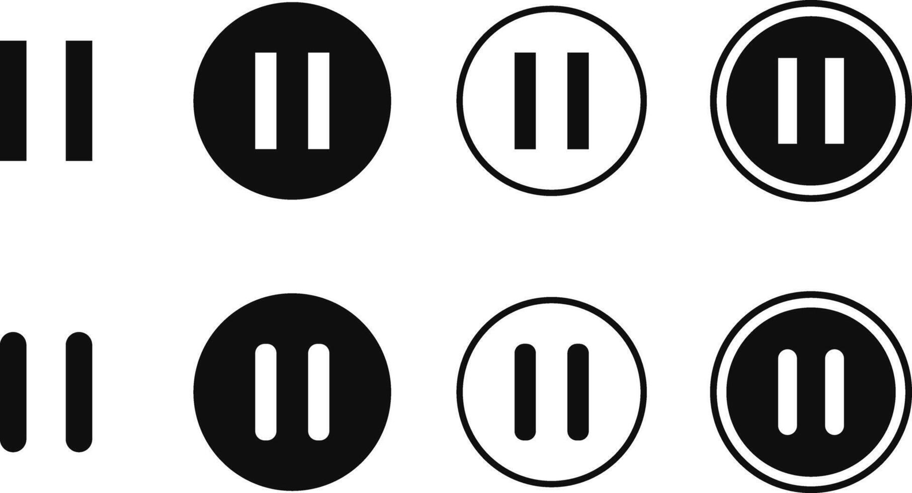 Media player icons set. Play and pause buttons. audio player button. player control symbol vector