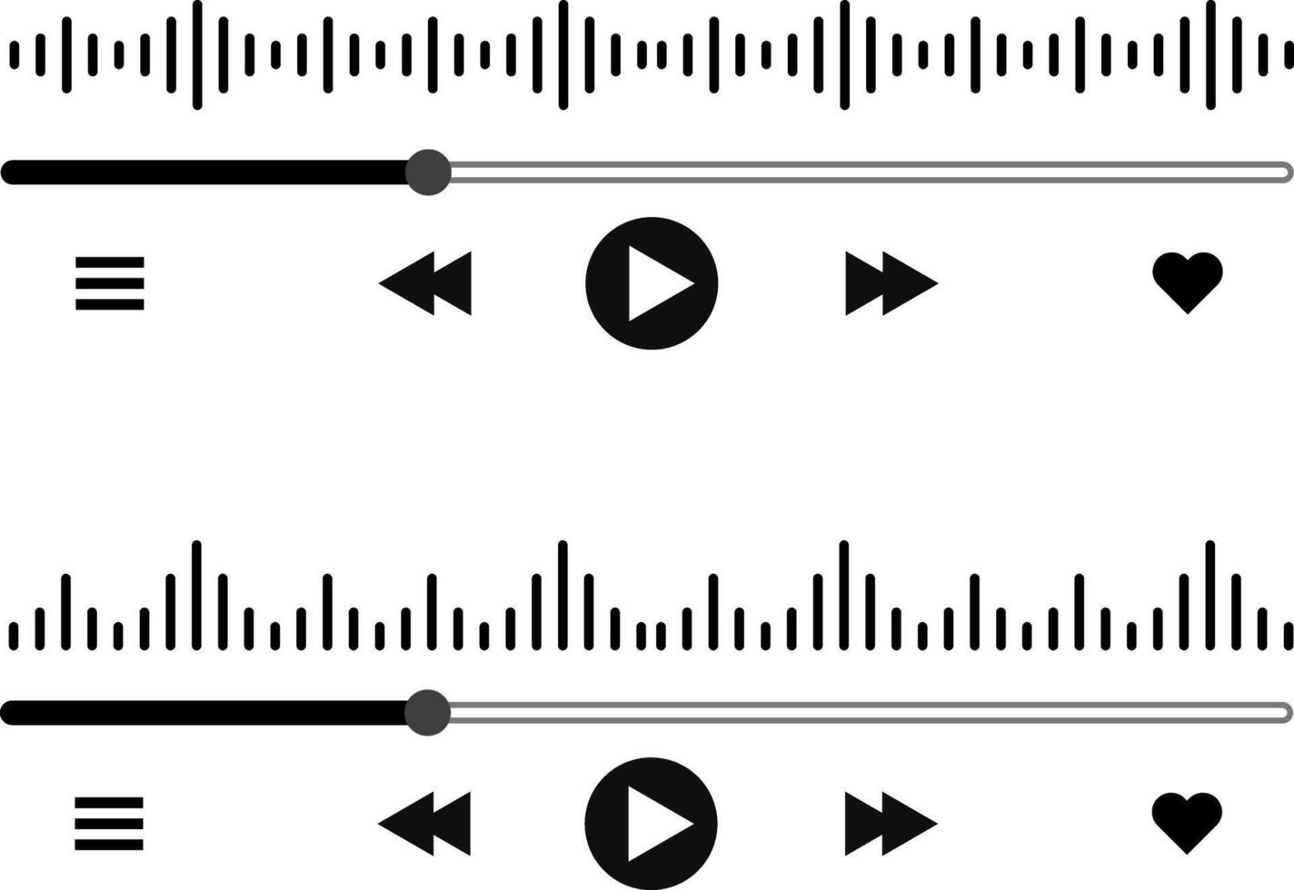 multimedia interface buttons. voice record display. Podcast playlist. Media player icon. streaming frame on internet vector
