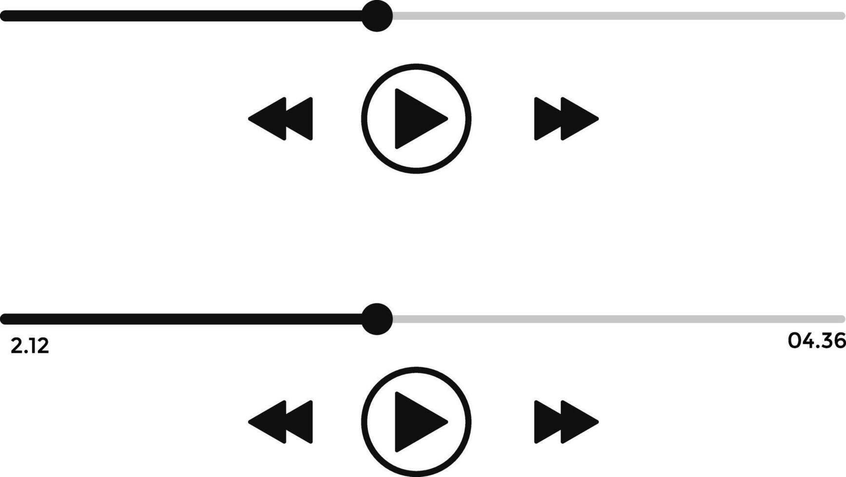 Music play interface icon. playback progress. Multimedia player template. Online broadcasting. social media interface vector