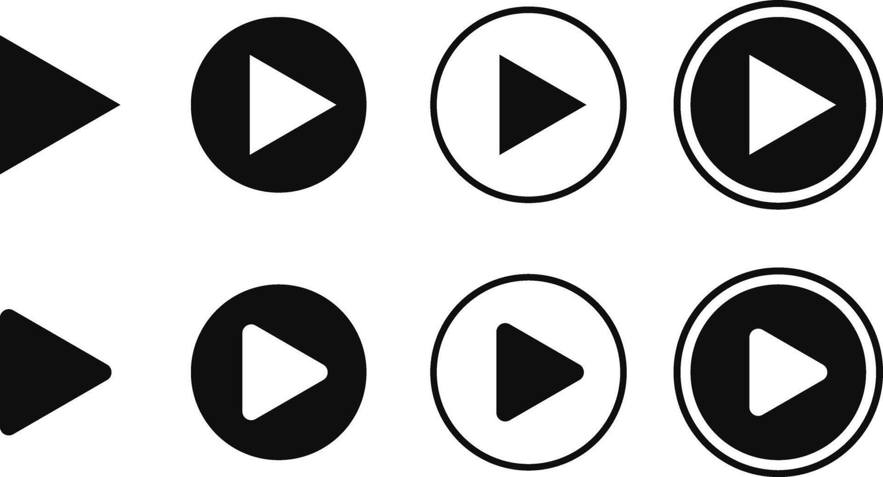 media player button icon set. Play buttons sign. Social media elements. Digital player monochrome progress bar music vector