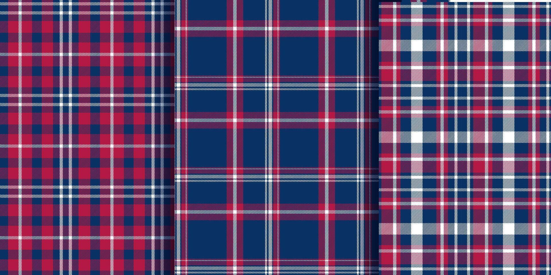 Plaid Seamless set. gingham pattern. Background for memory day, independens usa. Wallpaper, blanket. vector