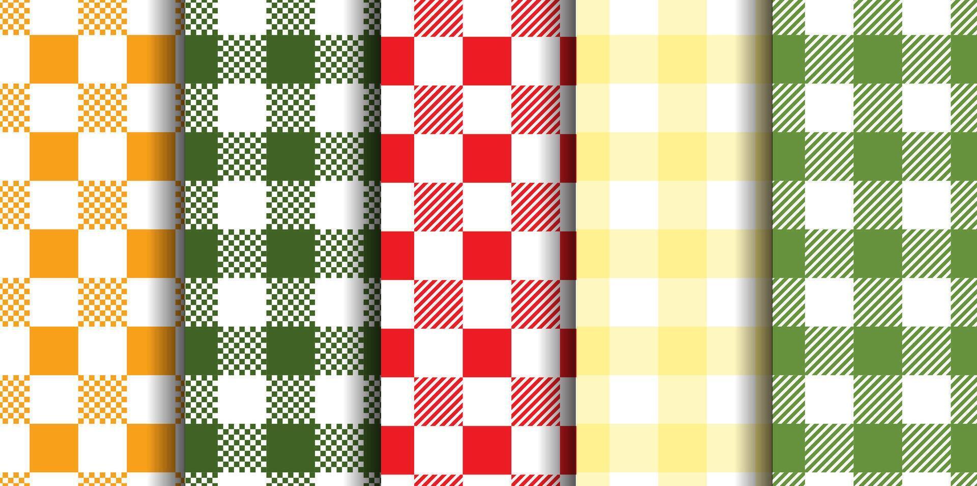 Vichy seamless set. Soft pastel checkered pattern. Ideal for Easter, fabric, and decor. vector