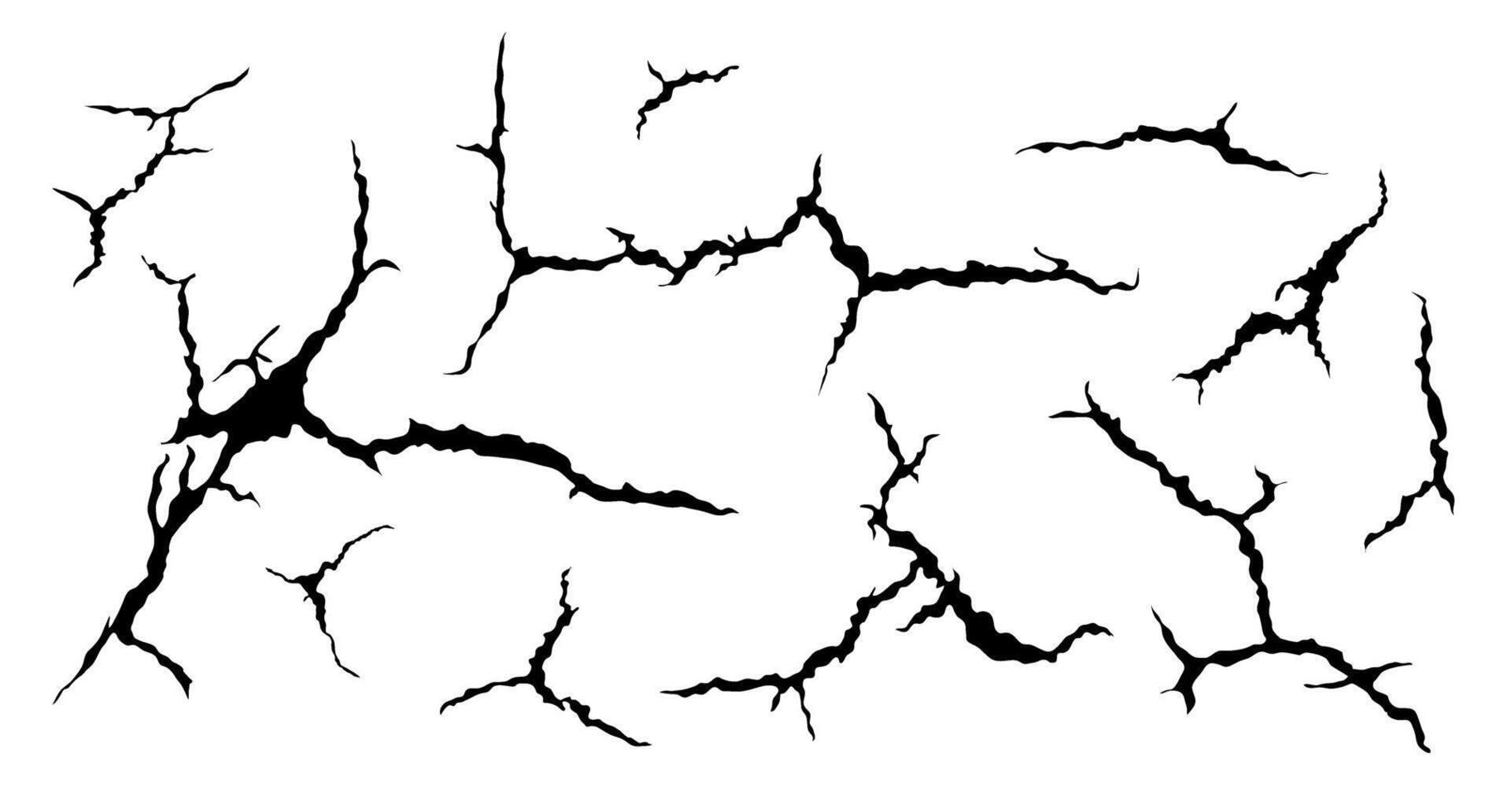 Ground cracks. Earthquake and ground cracks, hole effect, craquelure and damaged wall texture. vector