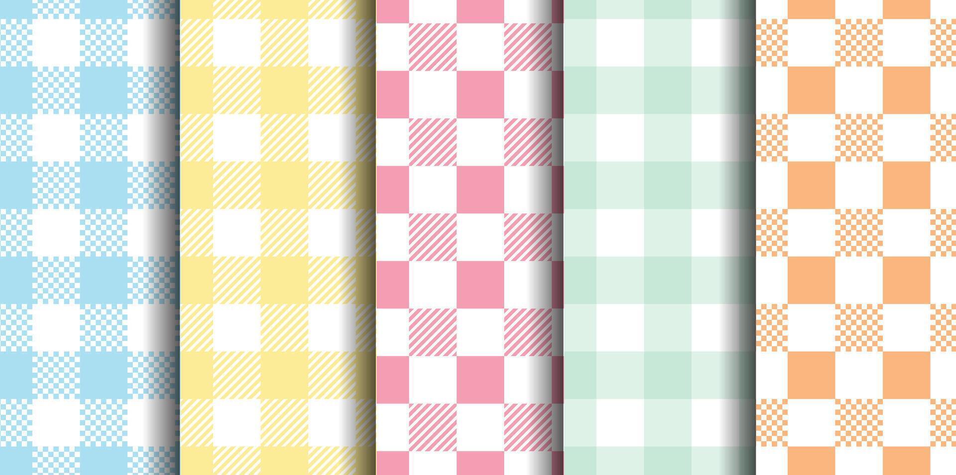 Pastel Vichy background. Seamless gingham pattern. Use for Easter, textile, and wrapping. vector