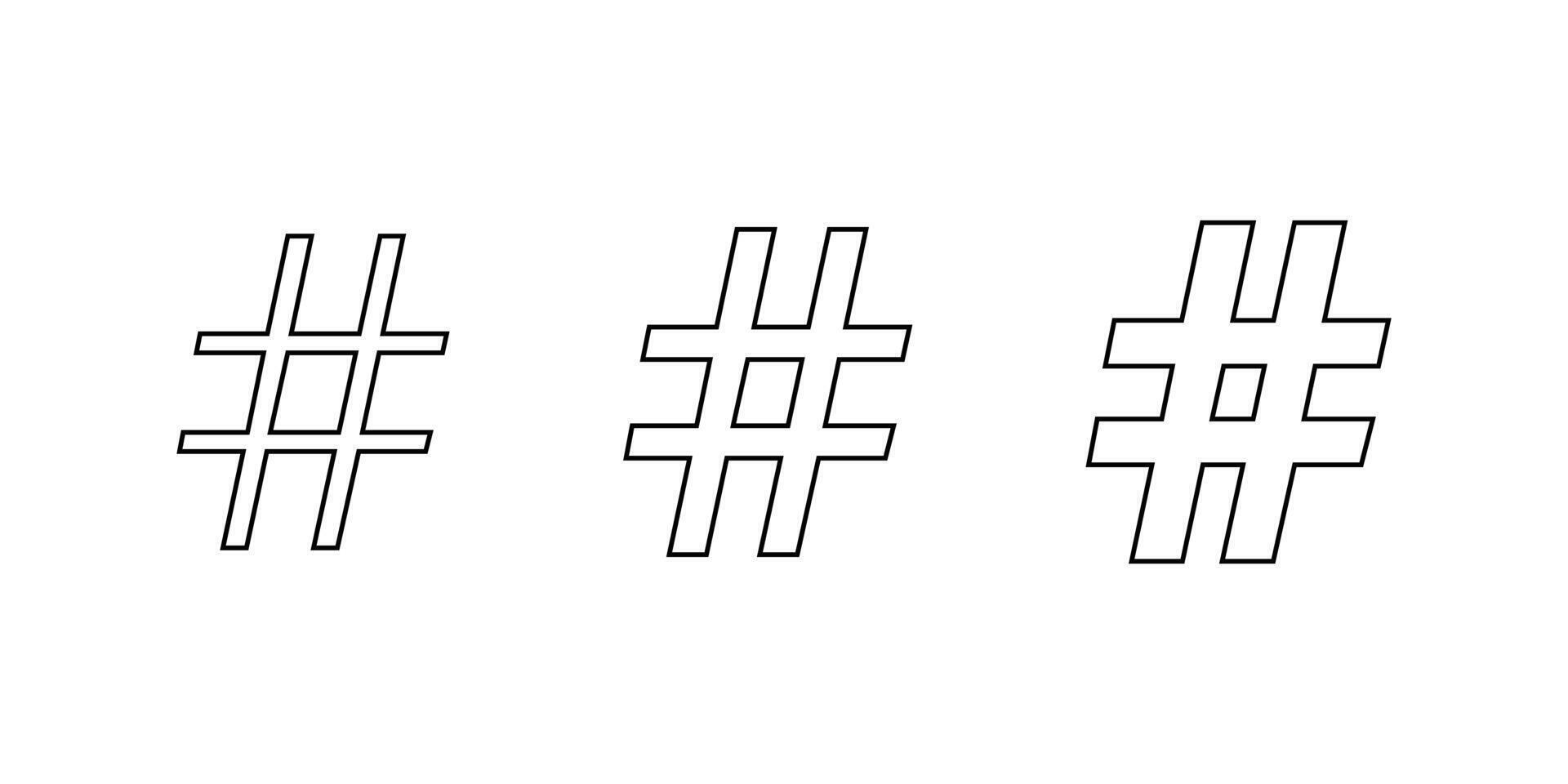 Hashtag outline icon. Social media keyword sign symbol. Editable stroke vector