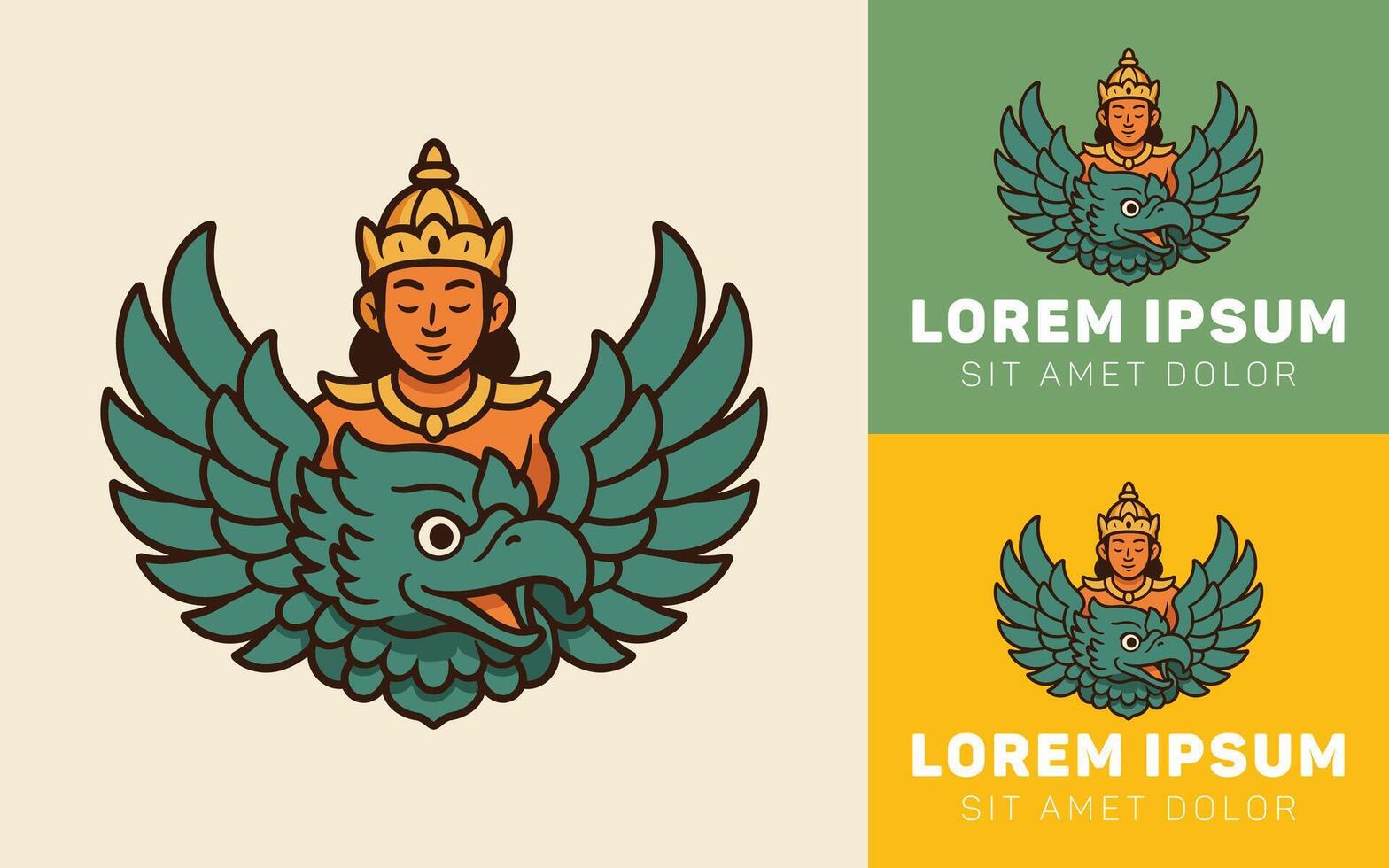 Garuda Wisnu Kencana Statue Minimalist Symbol vector