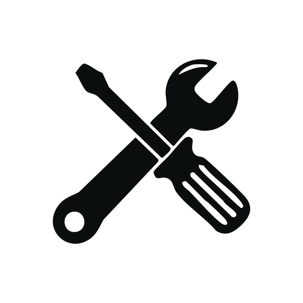 Screwdriver Icon and Wrench Icon vector