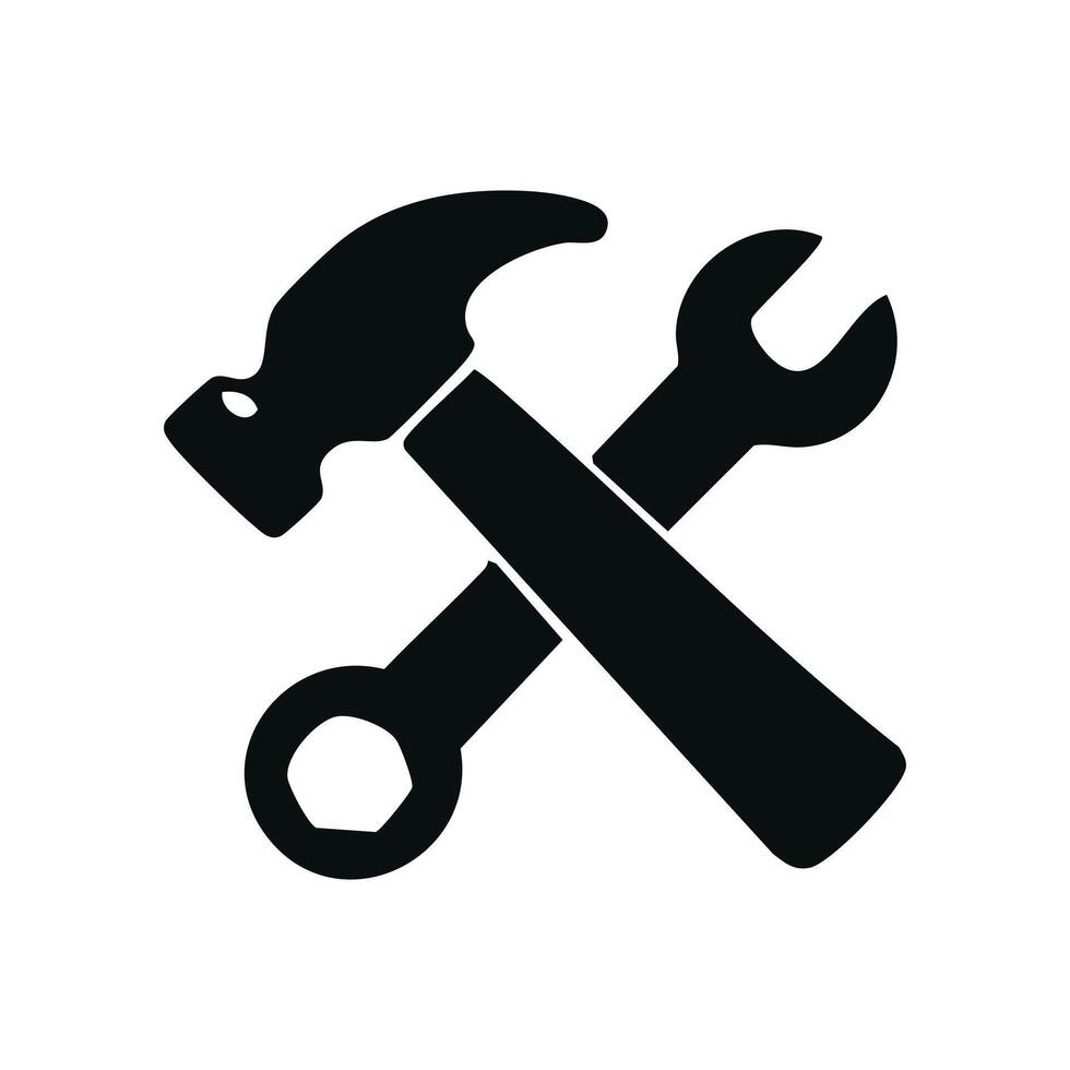 Hammer Icon And Wrench Icon vector