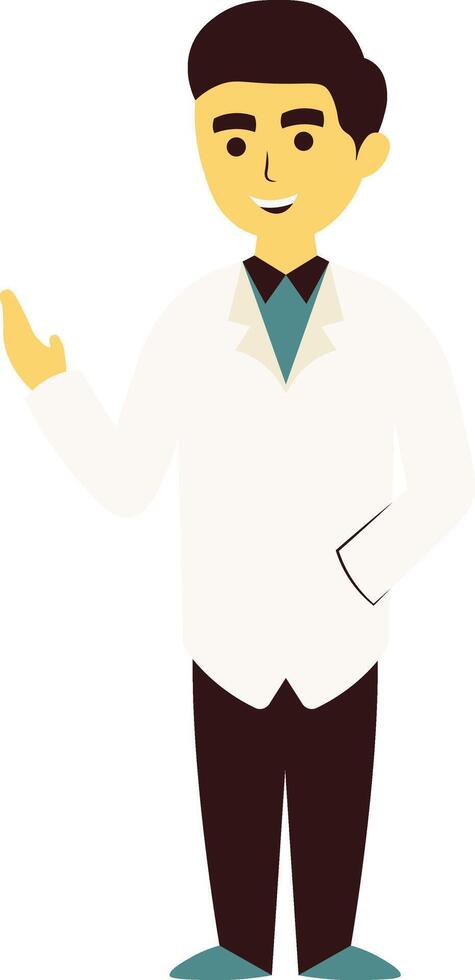 Male Doctor Character in Flat Design vector