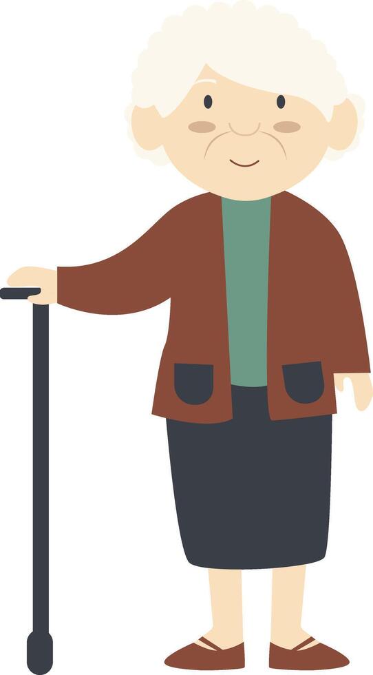 Grandma Character in Flat Design vector