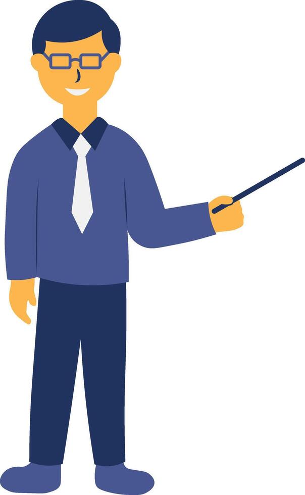 Male Techer Cartoon Character. vector