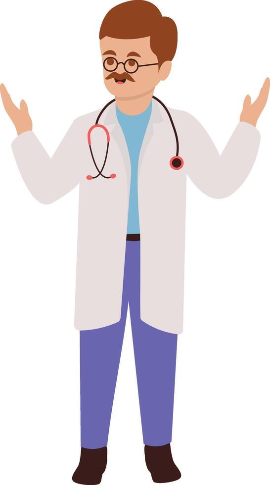 Guy Doctor Profession Illustration with Stethoscope vector
