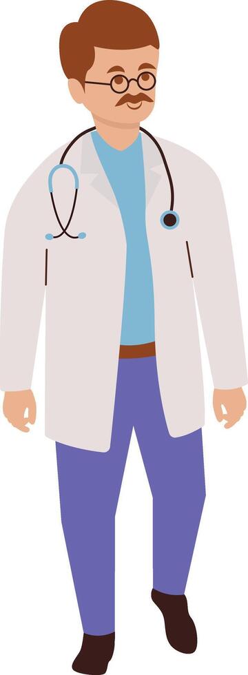 Man Doctor Profession Illustration with Stethoscope. vector