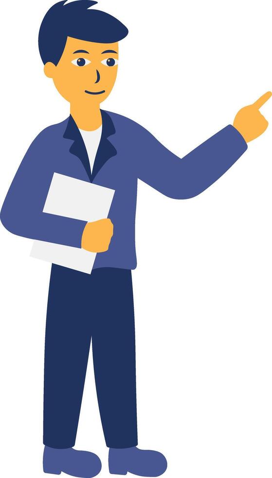 Male Techer Cartoon Character vector
