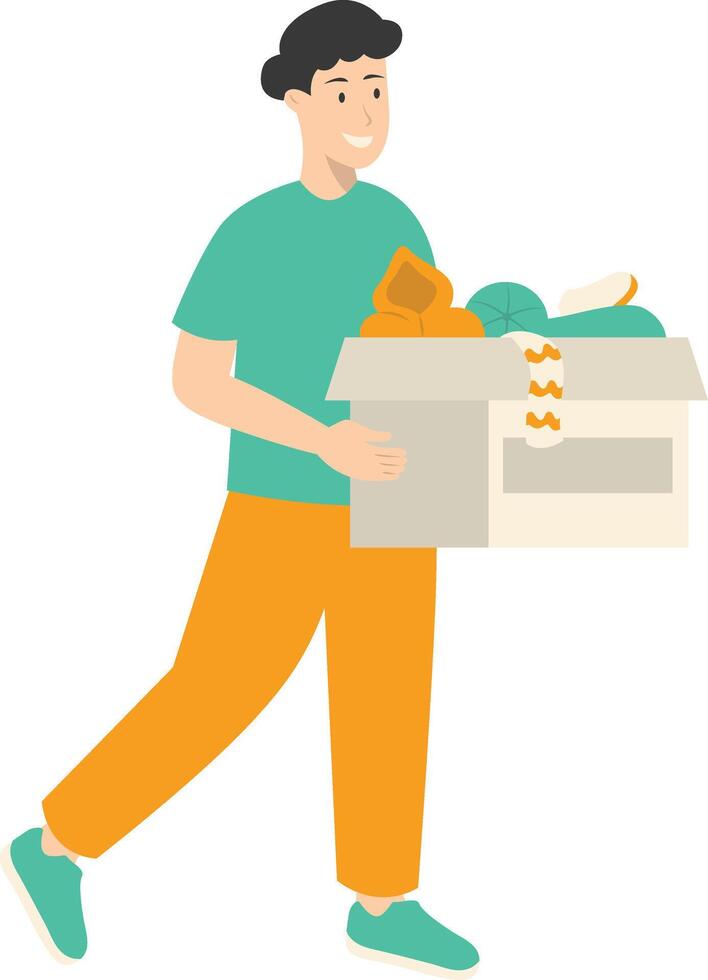 Man Volunteers Character with Cartoon Design vector
