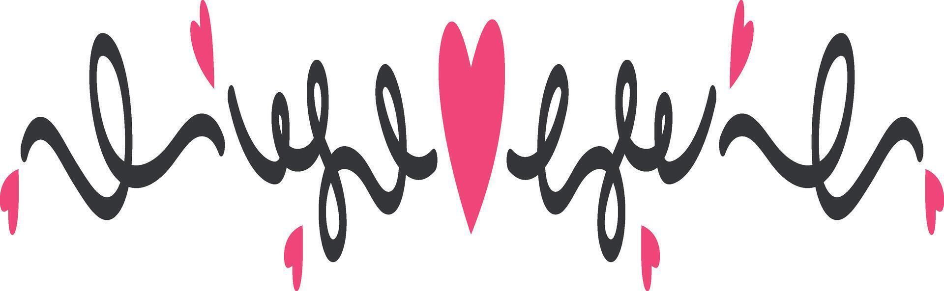 Hand Drawn Romantic Divider with Simple Design. vector