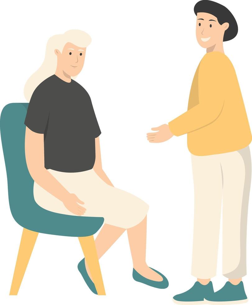 Volunteers Character with Old People vector