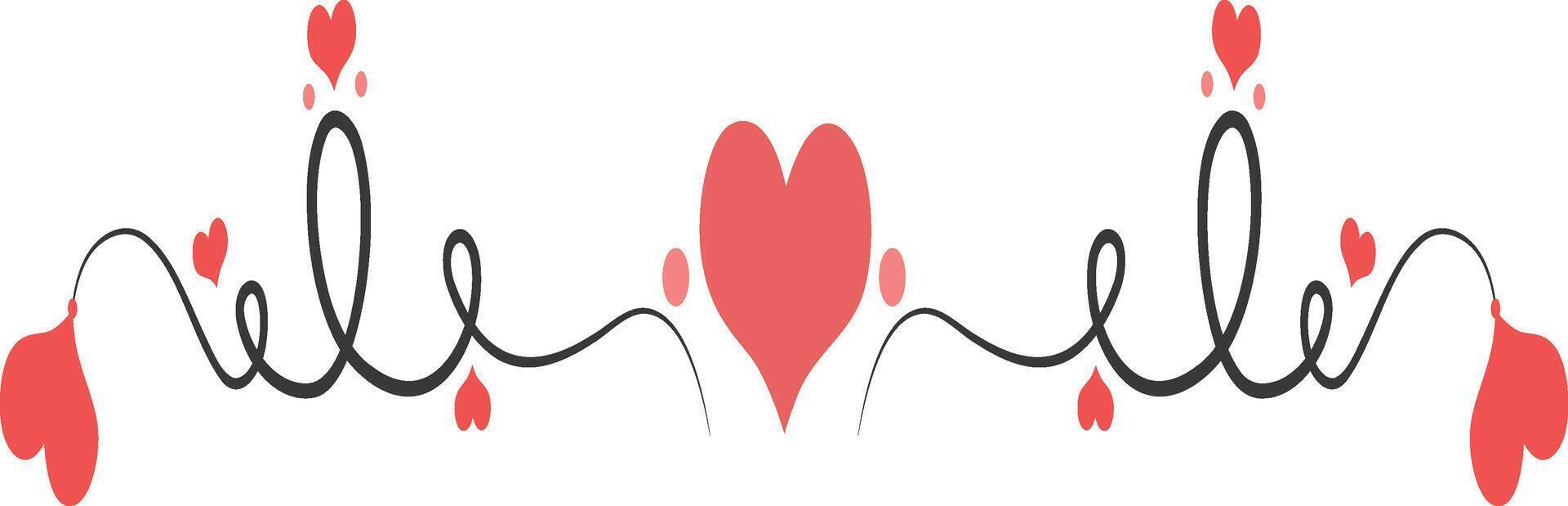 Valentine Dividers Element on White Background. vector