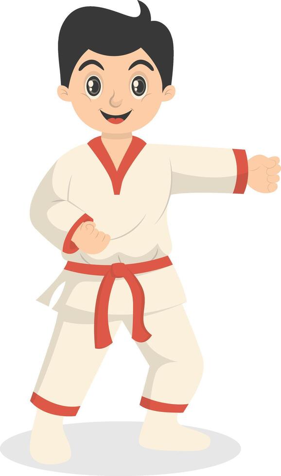 Boy Taekwondo Character. vector
