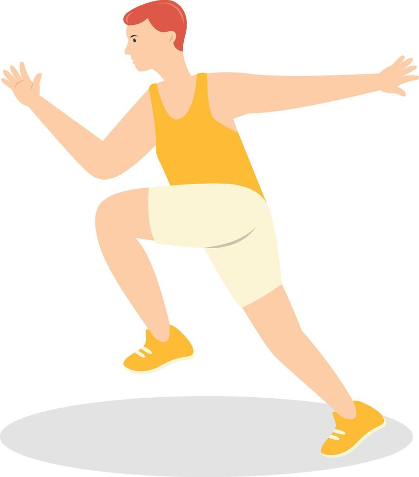 Young Man Jogging Illustration on White Background. vector